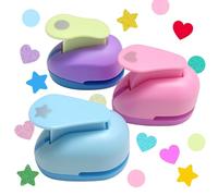 Perforadora Papel Formas de 3 Piezas Troqueladoras para Manualidades Troqueladora Circulo, Estrella y Corazón para Scrapbooking Bricolaje Pintura Decorativa Marcapáginas Tarjetas