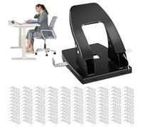 Perforadora Para Anillas | Suministros De Oficina Con 100 Grapas De Encuadernación | Perforadora Manual De Papel Para Carpetas De Archivo,Para Hogar Escuela Manualidades Trabajo Documentos Cuaderno Li