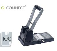 Perforadora Q-Connect negra 2 agujeros Abertura 10 mm Capacidad 100 hojas