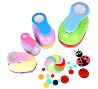 Perforadora redonda de papel para niños: 4 piezas perforadoras de papel, perforadora de círculo, juego de perforadoras grandes para manualidades, álbum de fotos, 25 mm, 38 mm)
