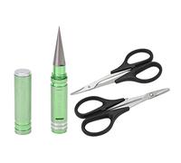 Perforadora universal de 0.055 in para escariador RC, herramienta de escariador de cuerpo RC con manga y juego de taladros de tijera curva, sierra de corona ajustable para RC Car (Verde)