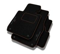 PERFORMANCE Alfombras coche de velour personalizadas adecuado para BMW Serie 5 F10 2010-2013 antes del lavado de cara - Standard, Perforado, Gris pardusco -Bordado CNC preciso, ribete perforado de dis