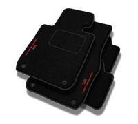 PERFORMANCE Alfombras coche de velour personalizadas adecuado para Mazda 2 II 2007-2014 - Standard, Perforado, gris anaranjado -Bordado CNC preciso, ribete perforado de diseño, alfombrillas de coche -
