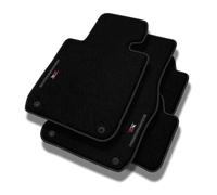 PERFORMANCE Alfombras coche de velour personalizadas adecuado para Mercedes-Benz C Clase W202 1993-2000 4 fijaciones de velcro - Premium, Perforado, blanco-rojo-gris -Bordado CNC preciso, ribete perfo