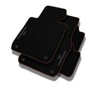 PERFORMANCE Alfombras coche de velour personalizadas adecuado para Mercedes-Benz C Clase W205 2013-2021 - Standard, Perforado, Gris pardusco -Bordado CNC preciso, ribete perforado de diseño, alfombril