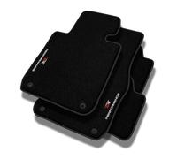 PERFORMANCE Alfombras coche de velour personalizadas adecuado para Mercedes-Benz E Clase W211 2002-2009 4x4 AWD - Premium, Perforado, blanco y rojo -Bordado CNC preciso, ribete perforado de diseño, al