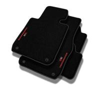 PERFORMANCE Alfombras coche de velour personalizadas adecuado para Mercedes-Benz SLK R170 1996-2004 - Standard, Perforado, rojo-blanco -Bordado CNC preciso, ribete perforado de diseño, alfombrillas de