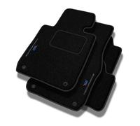 PERFORMANCE Alfombras coche de velour personalizadas adecuado para SEAT Ibiza IV 2008-2017 - Standard, Perforado, azul, cian y rojo -Bordado CNC preciso, ribete perforado de diseño, alfombrillas de co