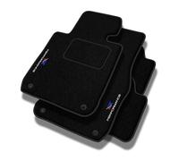 PERFORMANCE Alfombras coche de velour personalizadas adecuado para Skoda Fabia III 2014-2022 - Standard, Perforado, azul blanco rojo -Bordado CNC preciso, ribete perforado de diseño, alfombrillas de c