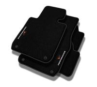 PERFORMANCE Alfombras coche de velour personalizadas adecuado para Volvo C30 2006-2012 - Premium, Perforado, negro, rojo y amarillo -Bordado CNC preciso, ribete perforado de diseño, alfombrillas de co