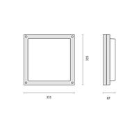 Performance in Lighting Aplique Bliz Square 40 3.000K blanco atenuable