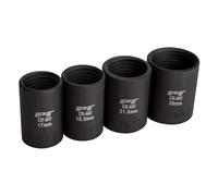 Performance Tool Juego de llaves de impacto M990 resistentes para extracción de tuercas de lengüeta, se adapta a 17 mm a 26 mm, acero CrMo, acabado resistente al aceite, unidad de 1/2 pulgada