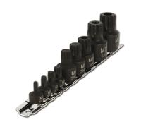 PERFORMANCE TOOL W38965 - Juego de llaves de vaso de impacto de 12 puntas (9 piezas)