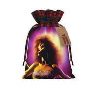 Performer's Glow - Bolsa con cordón de yute con tela a cuadros y etiqueta de papel kraft, bolsa ligera y duradera