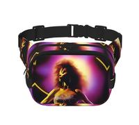 Performer's Glow - Riñonera cuadrada de doble capa con correa ajustable para actividades al aire libre, color negro, talla única, Black, Talla única