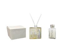 Perfumador cuadrado de cristal Santuario MEDJUGORJE - Sagrados con detalles en oro en caja de regalo. Bomboneras de boda, bautizo, comunión, confirmación, graduación, aniversario y regalos útiles
