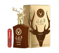 Perfume Al Noble Wazeer Original 100ML, Perfume Árabe Unisex de Larga Duración, Eau Da Parfum, Incluye Atomizador 5ML, Fragancia Frutal y Amaderado con Toques Cálidos (Wazeer)