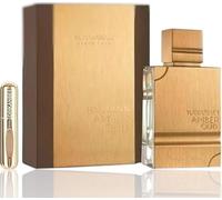 Perfume AlHaramaen Amber Oud Gold Edition 60ml | Eau de Parfum Unisex de Larga Duración | Perfume Árabe con Aroma Dulce-Amaderado + Regalo Atomizador Recargable Drikanbest 5ml