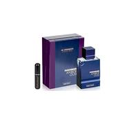 Perfume Amber Oud Dubai Night Eau de Parfum 100ML, Perfume Árabe Hombre, Incluye Atomizador Recargable 5ML PARFUMISTAS, Fragancia Oriental Amaderada con Notas de Azafrán, Oud y Ámbar (Dubai Night)