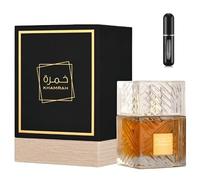 Perfume Árabe Khamrah - Fragancia Oriental Exótica y Duradera para Hombre y Mujer - 100 ml + Regalo atomizador 5 ml. (color aleatorio)