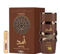 Perfume Asad Bourbon Eau de Parfum 100ml (ORIGINAL) Perfume Masculino con Notas de Vainilla Bourbon, Cacao y Vetiver+ REGALO Atomizador recargable 5ml DRIKANBEST