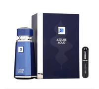 Perfume Azzure Aoud 100ML, Perfume Árabe de Larga Duración, Eau De Parfum Importado desde Dubái, Incluye Atomizador Recargable 5ML, Fragancia Amaderada con Notas de Maracuyá, Oud y Cuero (Azzure Aoud)