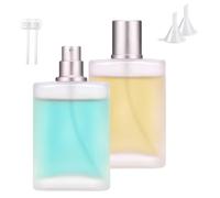 Perfume con Pulverizador, 2 Piezas Atomizador de Perfume Portátil, 50ML de Perfume Atomizadores, Botella Portátil de Perfume de Vidrio Cuadrado, Botella Vacía de Perfume