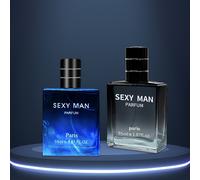 Perfume de dos piezas, Perfume para hombre, de madera marina, Encanto y encantador, Set de regalo, Empaque individual, Perfume asequible, de larga duración 55ml
