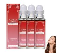 Perfume de feromonas para mujer, aceite de perfume de larga duración, aroma de vainilla y almizcle natural, aumenta el encanto y la confianza en sí misma, perfume de viaje, 10 ml (3 unidades)