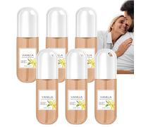 Perfume de vainilla para el cuerpo y el cabello, 50 ml, spray corporal de vainilla para mujeres, fragancia fresca ligera y duradera, tamaño de viaje, niebla corporal refrescante diaria (6 unidades)