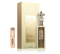 Perfume December Vanilla 85 ml, Perfume Árabe Unisex de Larga Duración, Eau de Parfum Incluye Atomizador Recargable 5ML Fragancia Dulce y Cálida con Notas de Vainilla y Haba Tonka (December Vanilla)