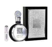 Perfume Fakhar for Men Black 100ML, Perfume Árabe para Hombre de Larga Duración, Eau da Parfum Importado desde Dubái, Incluye Atomizador Recargable 5ML (Black)