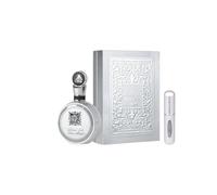 Perfume Fakhar Platin Original 100 ml - Perfume Árabe Hombre | Eau de Parfum Aromática Fougère, Sofisticada y Duradera + Atomizador Recargable 5 ml Drikanbest de Regalo