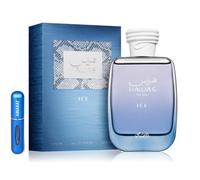 Perfume Hawas For Him Ice Eau De Parfum 100ml, Perfume Árabe para Hombre de Larga Duración con Atomizador Recargable, Fragancia Cítrica Amaderada con Notas de Manzana, Bergamota y Ámbar (For Him Ice)