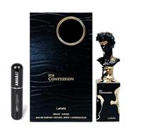 Perfume His Confession Original 100ML, Perfume Árabe para Hombre de Larga Duración, Eau Da Parfum, Incluye Atomizador 5ML, Notas de Vainilla, Ámbar, Pachulí y tonka beans (His Confession)