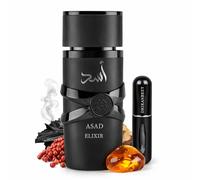 Lattafa Asad Elixir, Eau de Parfum, Negro, Botella de perfume lujosa, 100 ml