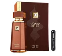 Perfume Liquid Brun 100ML, Perfume Árabe de Larga Duración, Eau De Parfum Importado desde Dubái, Incluye Atomizador Recargable 5ML, Fragancia con Notas de Canela, Vainilla y Praliné (Liquid Brun)
