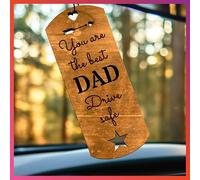 Perfume para coche, adorno para el mejor papá, regalo para papá, espejo retrovisor de madera, ambientador para colgar espejos, colgantes decorativos para coche, regalo hecho a mano, aromas esenciales