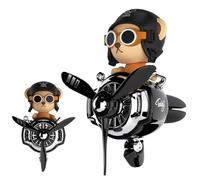 Perfume Para Coche Ambientador Retro Con Forma De Oso Piloto Diseño Creativo Dibujos Animados Accesorio Personalizado La Ventilación Hélice Giratoria Regalo Ideal.
