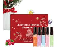 Perfume para mujer | 5 ml x 5 renos navideños en aerosol natural de larga duración - Aceite perfumado para mujeres | Aceite de perfume unisex para el día a día, citas, trabajo, viajes y cuidado