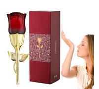 Perfume para mujer en forma de rosa, perfume de feromonas de larga duración, aumenta la confianza en sí mismo, una fragancia que atrae a los hombres y libera tu encanto de tentación (rojo)