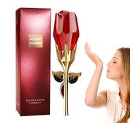 Perfume para mujer en forma de rosa, perfume de feromonas de larga duración, aumenta la confianza en sí mismo, una fragancia que atrae a los hombres y libera tu encanto de la tentación (rojo A)