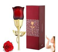 Perfume para mujer en forma de rosa, perfume de rosas frescas, perfume de feromonas de larga duración, fragancia para el cabello y el cuerpo, fortalecimiento de la confianza en sí mismo (rojo)