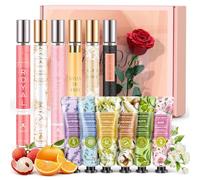 Perfume premium regalo para mujeres, 6 x 35 ml Mini Perfume Mujer + 6 Crema de Manos Mini Set, Eau de Parfum para Mujer con Dulce Flor y Fruta Aroma, Regalos para ella Cumpleaños Día de San Valentín