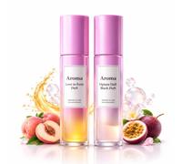 Perfume roll on mujer Set de 2, 10ml frasco vidrio, piel sensible aroma floral frutal fresco todo el día perfume miniatura para bolso, regalo amigas familiares fragancia compacta femenina