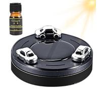 Perfume solar para automóviles, ambientador de coche con energía solar | Diseño de modelo de coche de aromaterapia solar con detección de luz de coche | Difusor giratorio de perfume de coche