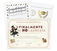 Pergamino de graduación divertido - Certificado de broma para graduación - Papel efecto pergamino, diseño irónico - Regalo original fiesta de graduación, proclamación