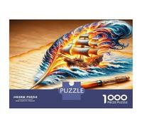 Pergamino del Barco de Plumas 1000 Piezas Puzzle Premium La Magia de una Historia aventurera Puzzle Clásico, Cochetón Grueso - Ultra Difícil, Antiestrés Total, para Diversión En Casa 52x38cm/1000pcs