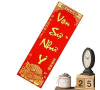 Pergamino del Festival de Primavera, Copas de Primavera Vietnamitas - Adornos para la decoración de paredes de Año Nuevo | Colgante de puerta con estampado en caliente de polvo de oro, Ado
