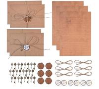 Pergamino para Escribir Set Completo - 44 Hojas Papel Carta A5 y 12 Sobres Pergamino Antiguo - Papel Pergamino para Cartas de Amor - Ideal para Caligrafía, Navidad y Cumpleaños